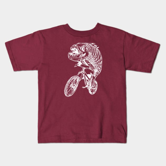 SEEMBO Piranha Cycling Bicycle Cyclist Biker Biking Fun Bike Kids T-Shirt by SEEMBO